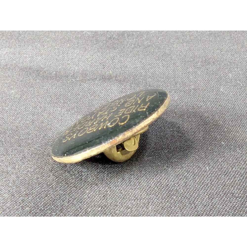 Vintage Novelty Lapel Pin Cowboys Ride Harder And Stay On Longer Gold Tone Metal - Picture 2 of 6